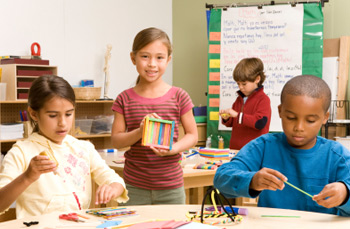 Students working on a project